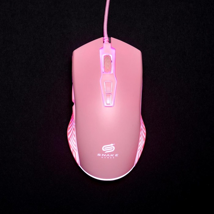 Kit Snake Gamer Najash Pinkker Mouse NJ330 + Mousepad NJ390