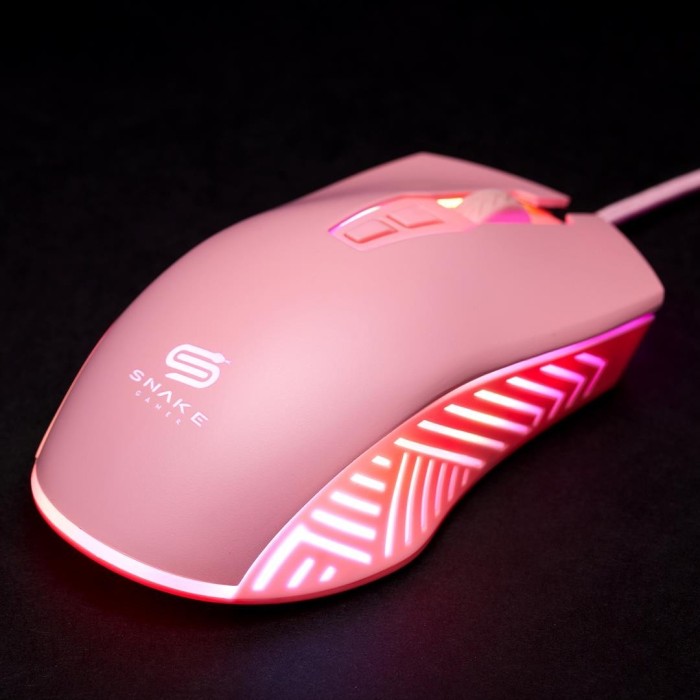 Kit Snake Gamer Najash Pinkker Mouse NJ330 + Mousepad NJ390