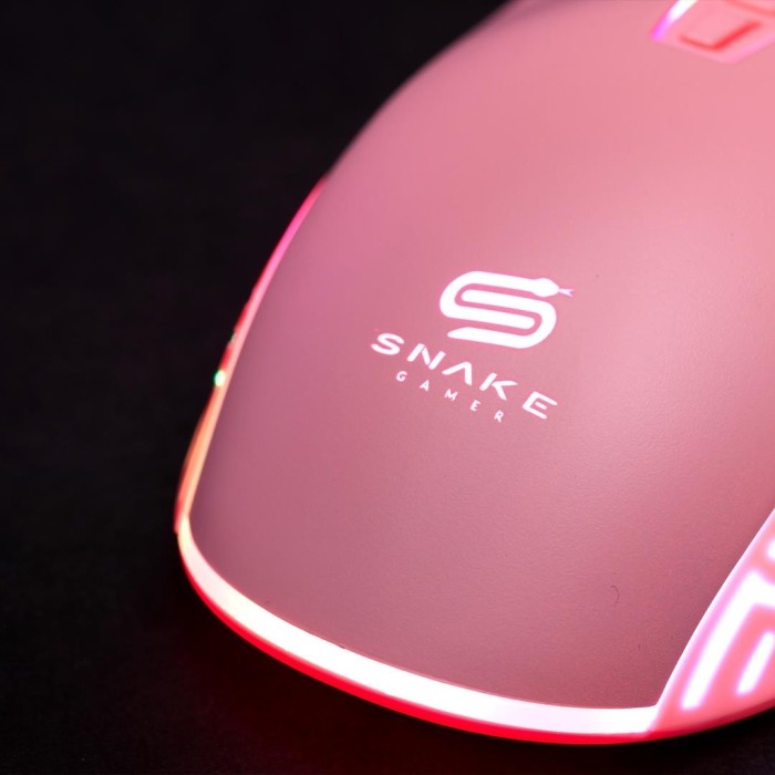 Kit Snake Gamer Najash Pinkker Mouse NJ330 + Mousepad NJ390