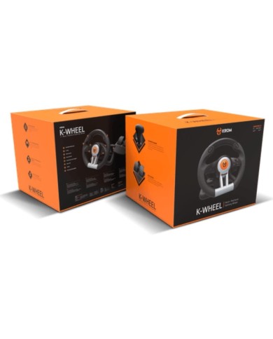 Kit volante con pedales Krom K-Wheel PC, PS3, PS4 Y XBOX ONE