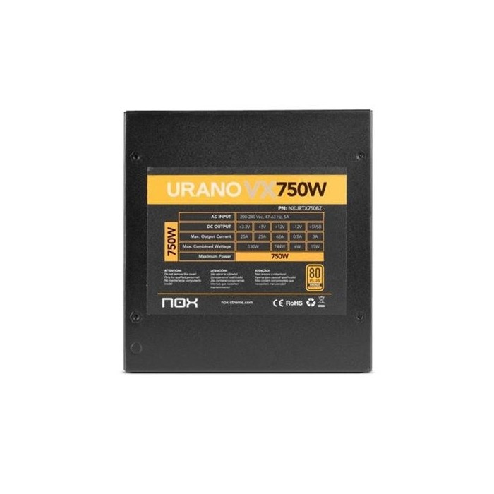 Fuente de poder Nox Urano VX 750W Bronze (115FP00004)