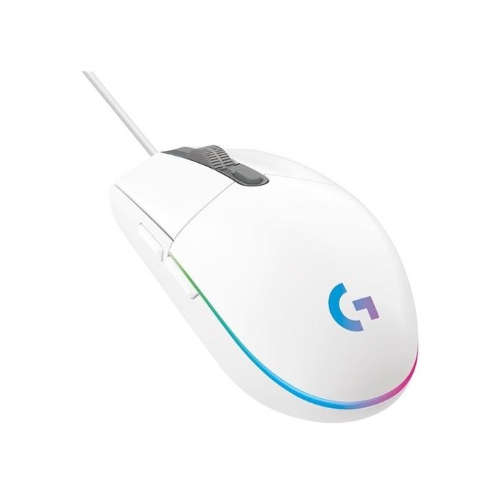 Mouse gamer Logitech G203 Blanco 8000 DPI 6 Botones (910-005794)