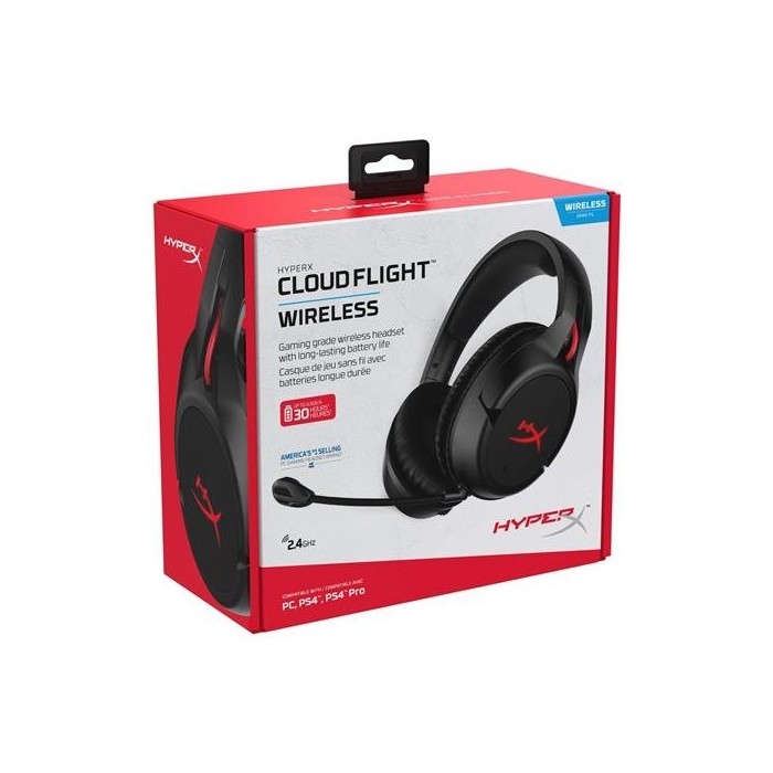 Audífonos gamer HyperX Cloud Flight Wireless- PC y PS4 (HX-HSCF-BK/AM)