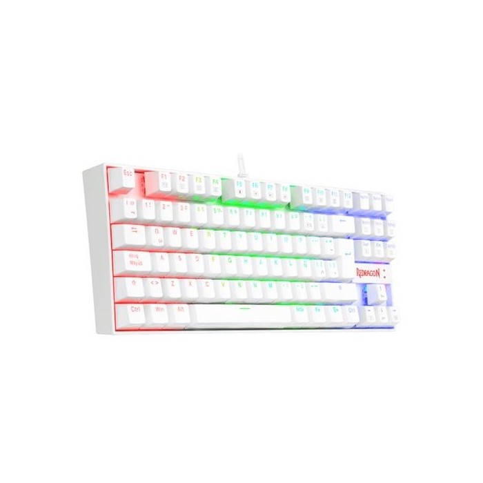 Teclado mecánico Redragon Kumara Blanco RGB K552RGB – Switches Outemu Blue (29REDK552W)