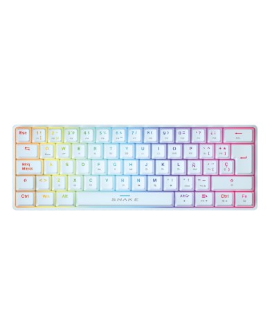 Kit Snake gamer SNK1002 Teclado mecánico Blanco Vipera SN690 60% Switch Red + Mousepad Vipera SX290-XL