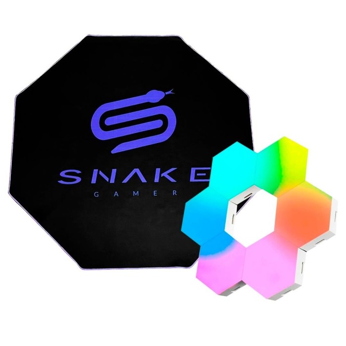 Kit Snake Gamer Vipera Alfombra SN120 + 6 Luces Hexagonales LED SN1150