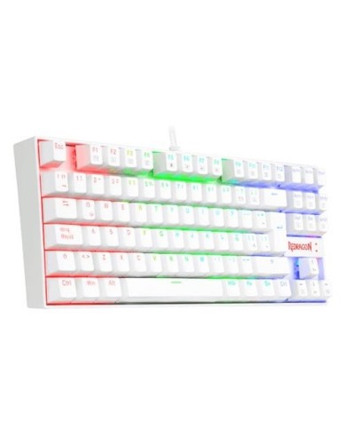 Teclado mecánico Redragon Kumara Blanco RGB K552 Outemu Blue + 105 Teclas de reemplazo Scarab A130 Negras