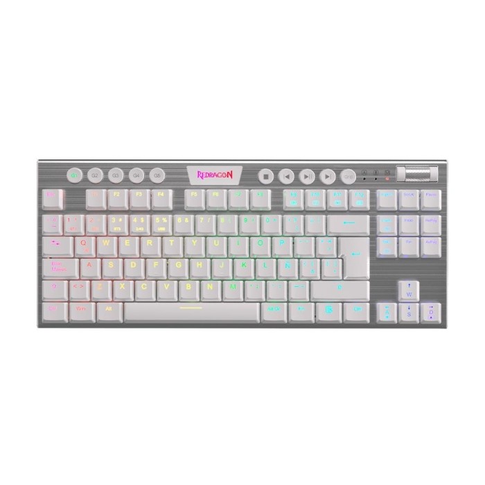 Teclado Mecánico inalámbrico Redragon Horus K621 TKL RGB , Switch Red, Español, Blanco