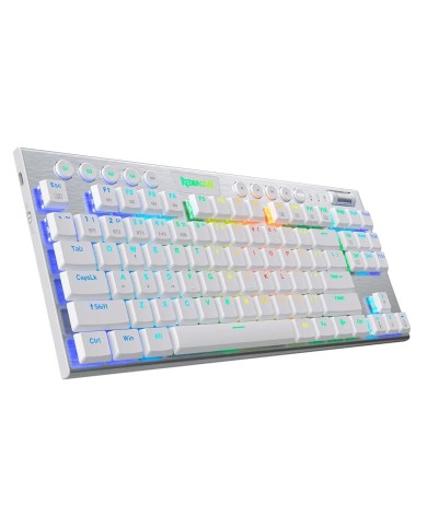 Teclado Mecánico inalámbrico Redragon Horus K621 TKL RGB , Switch Red, Español, Blanco