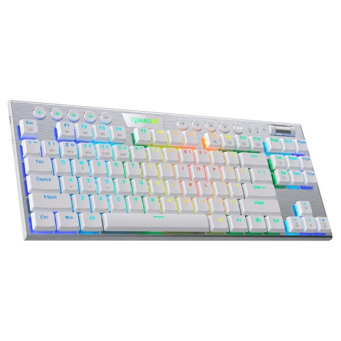 Teclado Mecánico inalámbrico Redragon Horus K621 TKL RGB , Switch Red, Español, Blanco