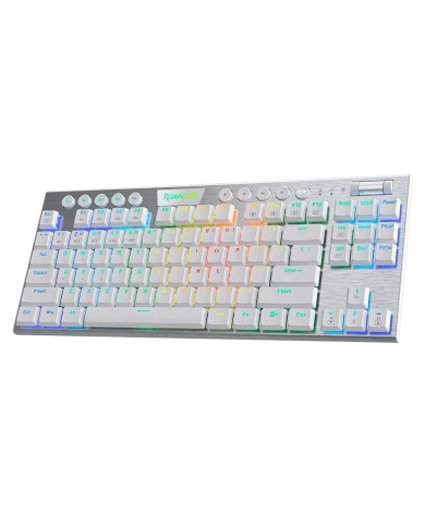 Teclado Mecánico inalámbrico Redragon Horus K621 TKL RGB , Switch Red, Español, Blanco