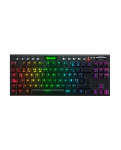Teclado Mecánico inalámbrico Redragon Horus K621 TKL RGB, Switch Red, Español, Negro