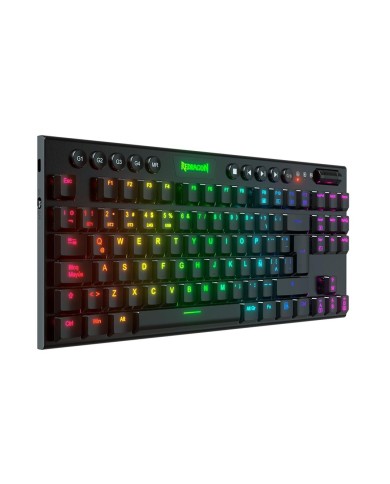 Teclado Mecánico inalámbrico Redragon Horus K621 TKL RGB, Switch Red, Español, Negro
