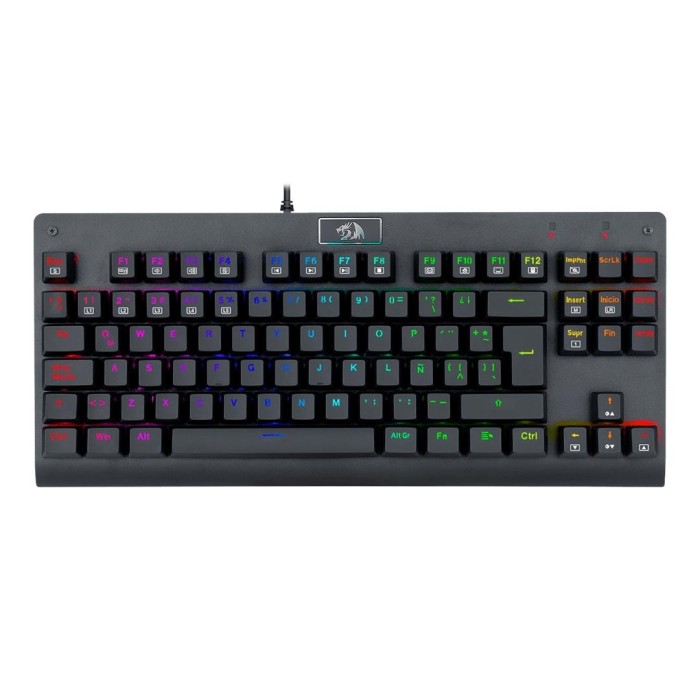 Teclado mecánico TKL Redragon Dark Avenged K568 Switch Rojo, Español, Negro