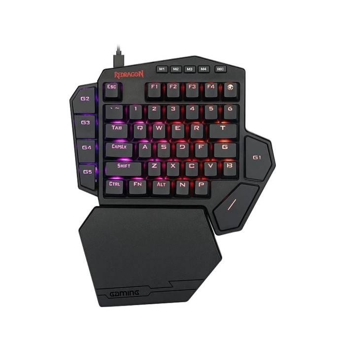 Teclado Mecánico Redragon Diti K585, Para una mano, Switch Brown, Negro