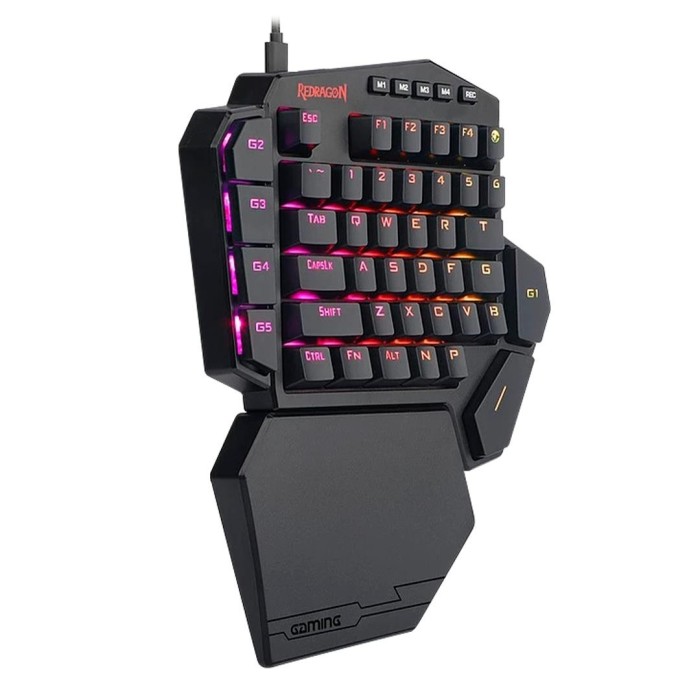 Teclado Mecánico Redragon Diti K585, Para una mano, Switch Brown, Negro