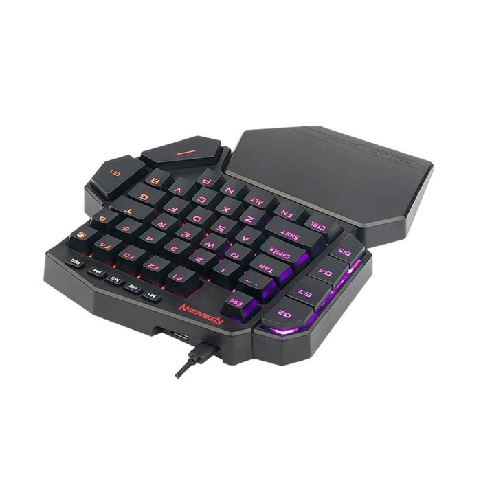 Teclado Mecánico Redragon Diti K585, Para una mano, Switch Brown, Negro