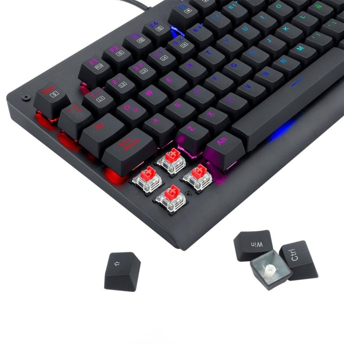 Teclado mecánico TKL Redragon Dark Avenged K568 Switch Rojo, Español, Negro