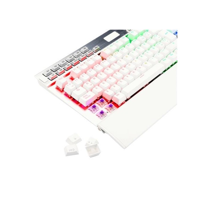 Teclado mecánico Redragon Yama RGB Switch Puple, Español, Blanco