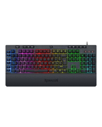 Teclado gamer Redragon Shiva K512 membrana RGB, Español, Negro