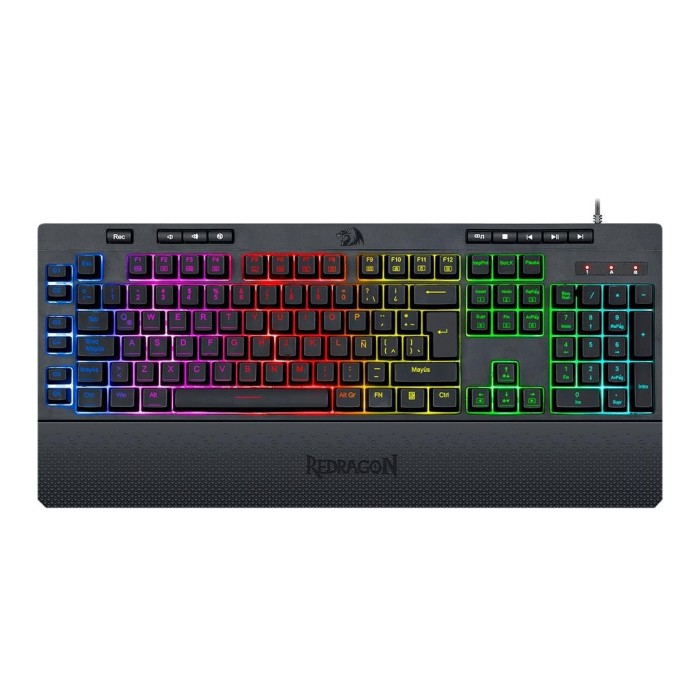 Teclado gamer Redragon Shiva K512 membrana RGB, Español, Negro