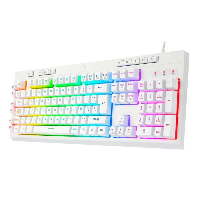 Teclado gamer Redragon Shiva K512 membrana RGB, Español, Blanco
