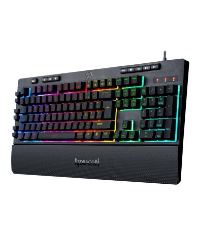 Teclado gamer Redragon Shiva K512 membrana RGB, Español, Negro