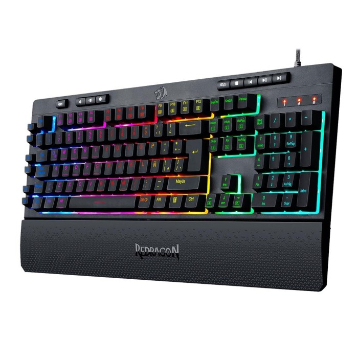 Teclado gamer Redragon Shiva K512 membrana RGB, Español, Negro