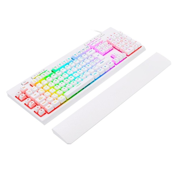 Teclado gamer Redragon Shiva K512 membrana RGB, Español, Blanco