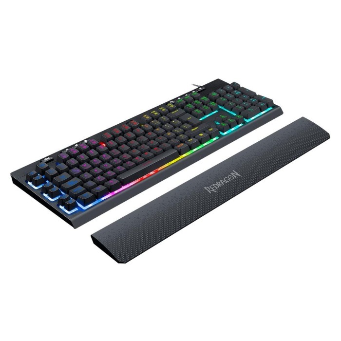 Teclado gamer Redragon Shiva K512 membrana RGB, Español, Negro