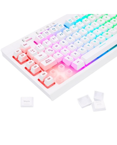 Teclado gamer Redragon Shiva K512 membrana RGB, Español, Blanco