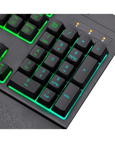 Teclado gamer Redragon Shiva K512 membrana RGB, Español, Negro