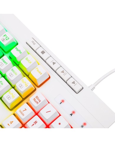 Teclado gamer Redragon Shiva K512 membrana RGB, Español, Blanco