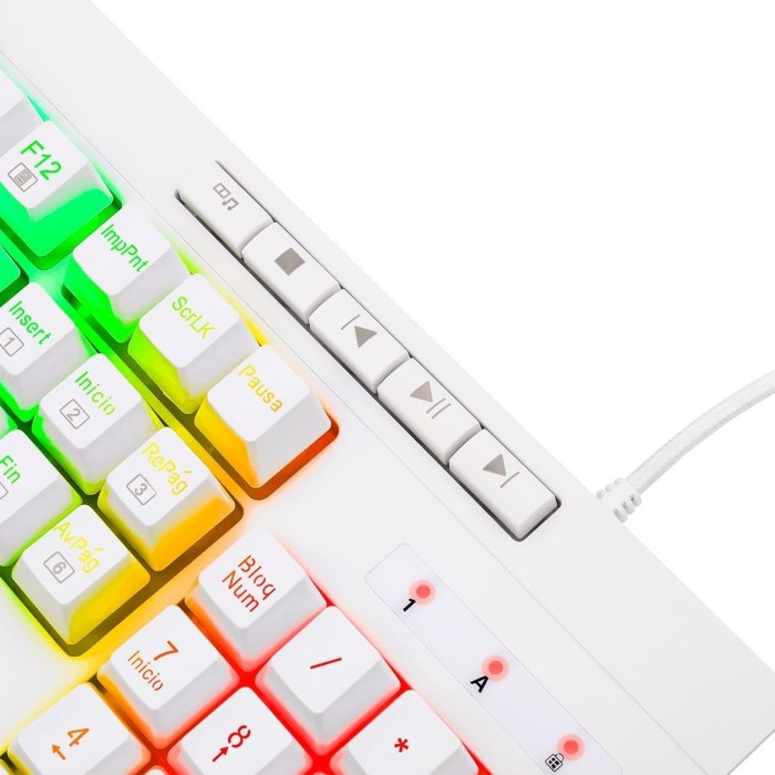 Teclado gamer Redragon Shiva K512 membrana RGB, Español, Blanco