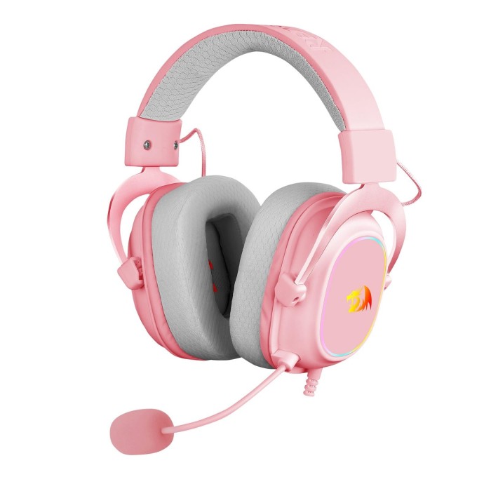 Audífonos gamer Redragon Zeus X Pink 7.1 virtual Multiplataforma