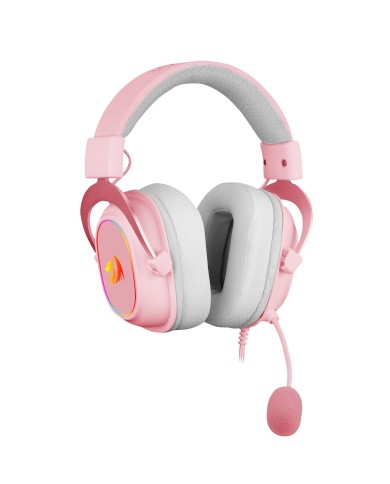 Audífonos gamer Redragon Zeus X Pink 7.1 virtual Multiplataforma
