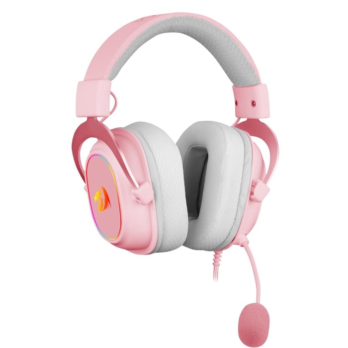 Audífonos gamer Redragon Zeus X Pink 7.1 virtual Multiplataforma