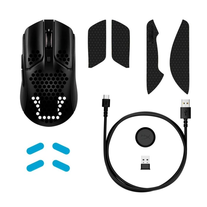 Mouser gamer inalámbrico Hyperx Pulsefire Haste ultraligero RGB. USB, Negro