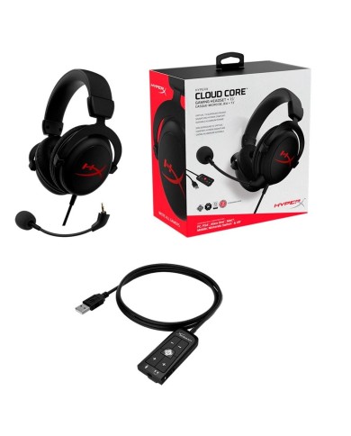 Audífonos Gamer HyperX Cloud Core 7.1, virtual, USB, Negro