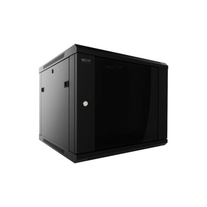 Rack armario Nexxt Solutions instalable en pared RAL 9005, negro barniz 12U 19" Dual 600x550mm