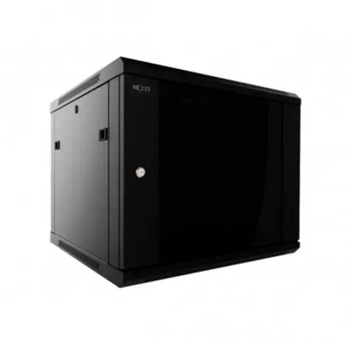Rack armario Nexxt Solutions instalable en pared RAL 9005, negro barniz 18U 19" Dual 600x550mm
