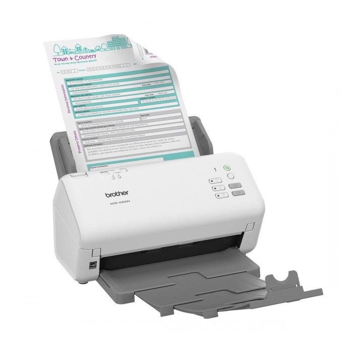 Escáner Profesional Brother ADS4300N, ADF, 80ppm, 1.200 DPI, USB