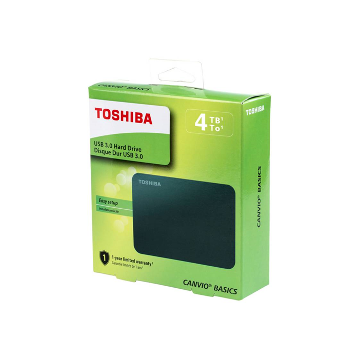 Disco Portátil Toshiba Canvio Basics 4TB USB 3.0 Negro (HDTB440XK3CA)