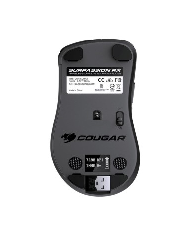 Mouse gamer Cougar Surpassion RX Wireless, 7200 DPI, 6 Botones, USB, Negro