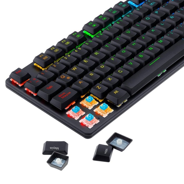 Teclado mecánico Redragon Shrapnel K589 RGB Switch Blue, Español
