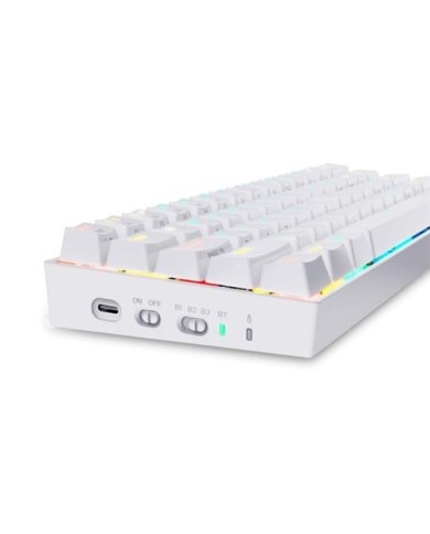 Teclado mecánico Redragon Draconic Blanco RGB Inalámbrico 60%  (Bluetooth 5.0 + USB-C) (29REDDRAWH)