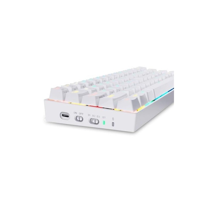 Teclado mecánico Redragon Draconic Blanco RGB Inalámbrico 60%  (Bluetooth 5.0 + USB-C) (29REDDRAWH)