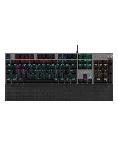 Teclado mecánico Phillips SPK8614 - Retroiluminación Arcoiris, Reposamuñecas (SPK8614)