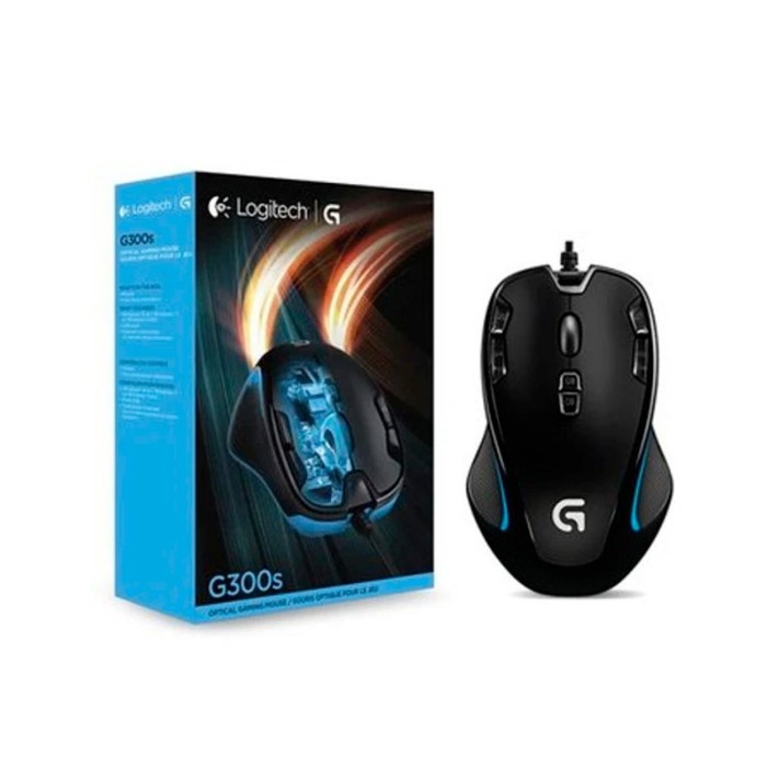 Mouse Gamer Logitech G300S Negro 2500 DPI 9 Botones programables (910-004344)