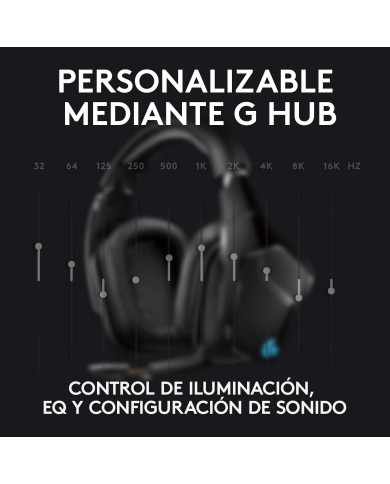 Audifonos Gamer Logitech G935 RGB Lightsync (Sonido 7.1, USB, Negro)